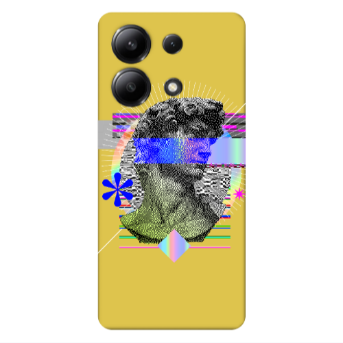 Xiaomi Redmi Note 13 4G Statue pixels Yellow Colored Silicone TPU Θήκη