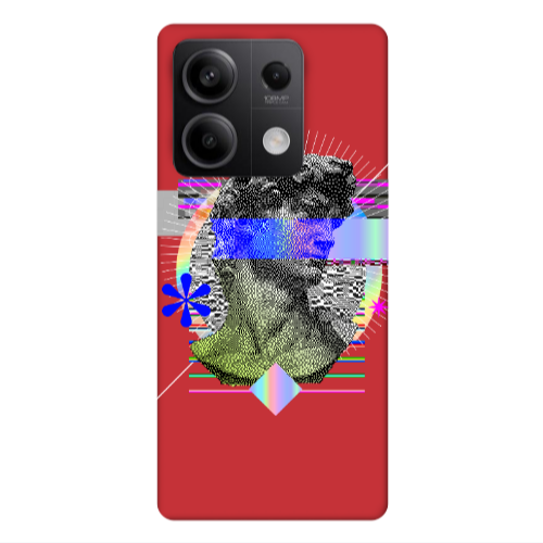 Xiaomi Redmi Note 13Pro 5G Statue pixels Red Colored Silicone TPU Θήκη