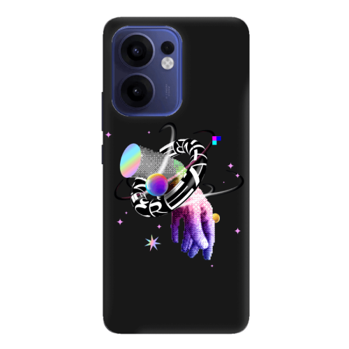 Oppo Reno 13 F Y2k Black Colored Silicone TPU Θήκη