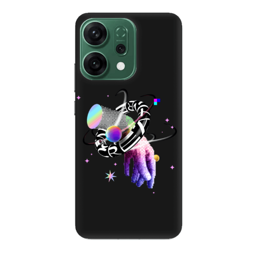 Oppo RENO 14 Y2k Black Colored Silicone TPU Θήκη