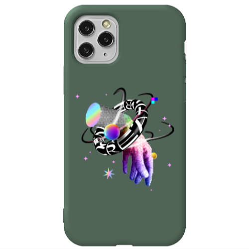 Apple iPhone 11 Pro Max Y2k Dark Green Colored Silicone TPU Θήκη