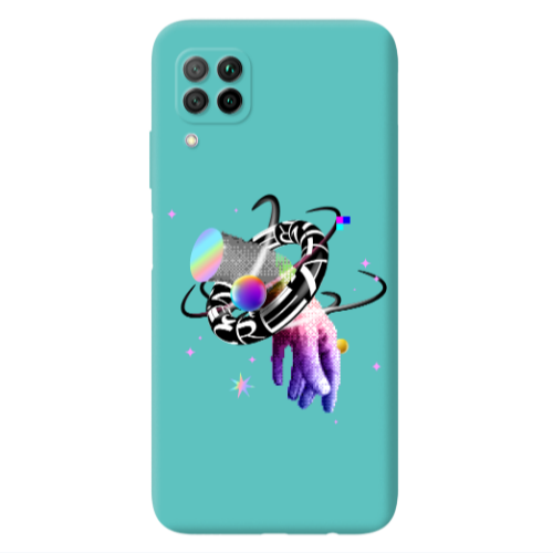 Huawei P40 Lite Y2k Turquoise Colored Silicone TPU Θήκη