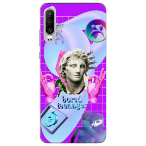 Huawei P30 Bored Teenager Transparent Silicone TPU Θήκη