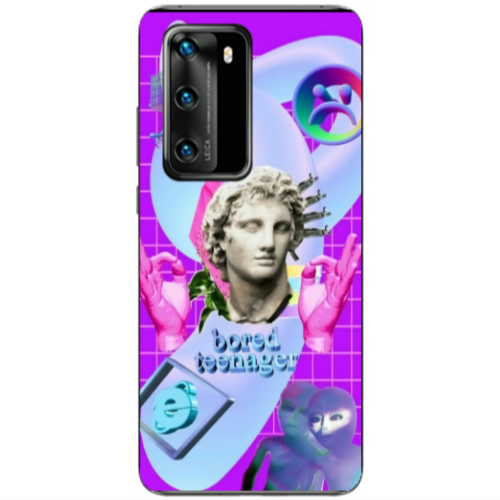 Huawei P40 Bored Teenager Transparent Silicone TPU Θήκη