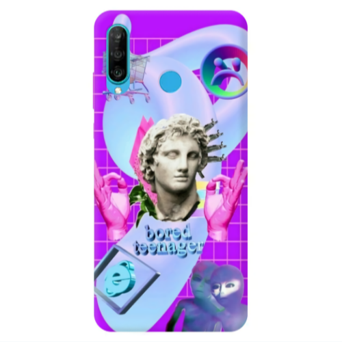 Huawei P30 Lite Bored Teenager Transparent Silicone TPU Θήκη