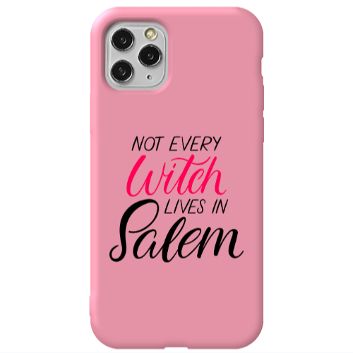 Apple iPhone 11 Pro Not every witch lives in salem Pink Colored Silicone TPU Θήκη