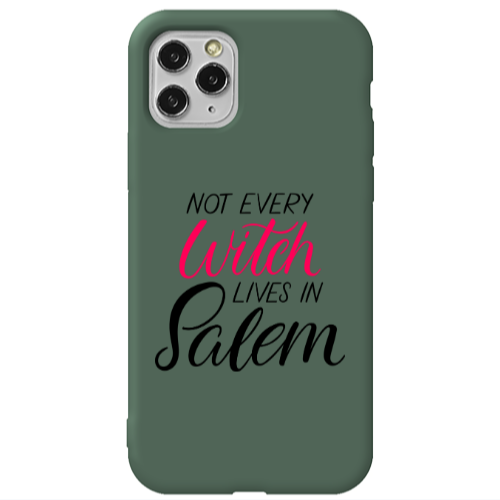 Apple iPhone 11 Pro Not every witch lives in salem Dark Green Colored Silicone TPU Θήκη