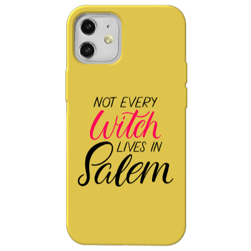 Apple iPhone 12 Not every witch lives in salem Yellow Colored Silicone TPU Θήκη