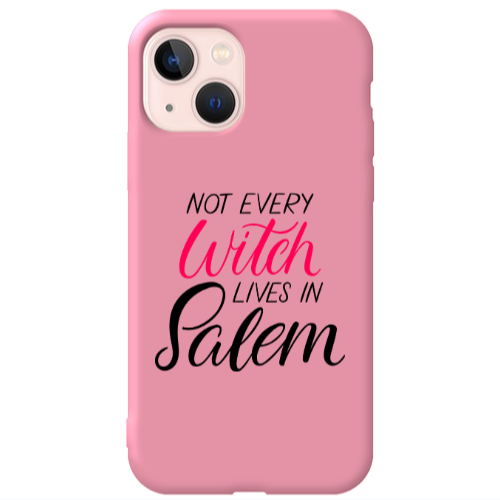 Apple iPhone 13 Not every witch lives in salem Pink Colored Silicone TPU Θήκη