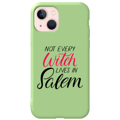 Apple iPhone 13 Not every witch lives in salem Light Green Colored Silicone TPU Θήκη
