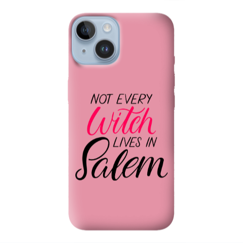 Apple iPhone 14  Not every witch lives in salem Pink Colored Silicone TPU Θήκη