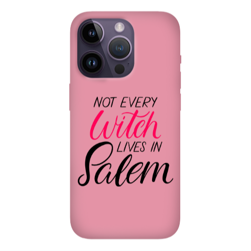 Apple iPhone 14 Pro Max Not every witch lives in salem Pink Colored Silicone TPU Θήκη