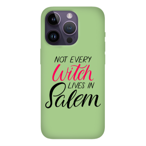 Apple iPhone 14 Pro Max Not every witch lives in salem Light Green Colored Silicone TPU Θήκη