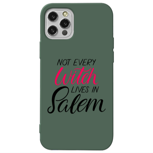 Apple iPhone 13 Pro Not every witch lives in salem Dark Green Colored Silicone TPU Θήκη