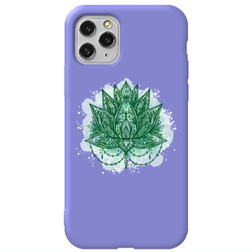 Apple iPhone 11 Pro Witch leaf Purple Colored Silicone TPU Θήκη