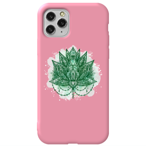 Apple iPhone 11 Pro Witch leaf Pink Colored Silicone TPU Θήκη