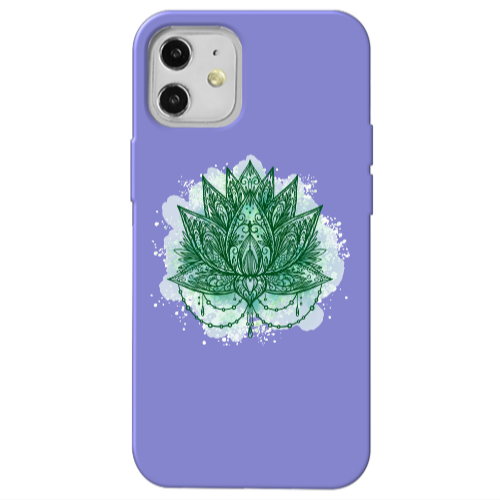 Apple iPhone 12 Witch leaf Purple Colored Silicone TPU Θήκη