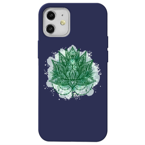 Apple iPhone 12 Witch leaf Dark blue Colored Silicone TPU Θήκη