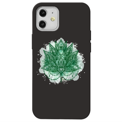 Apple iPhone 12 Witch leaf Black Colored Silicone TPU Θήκη