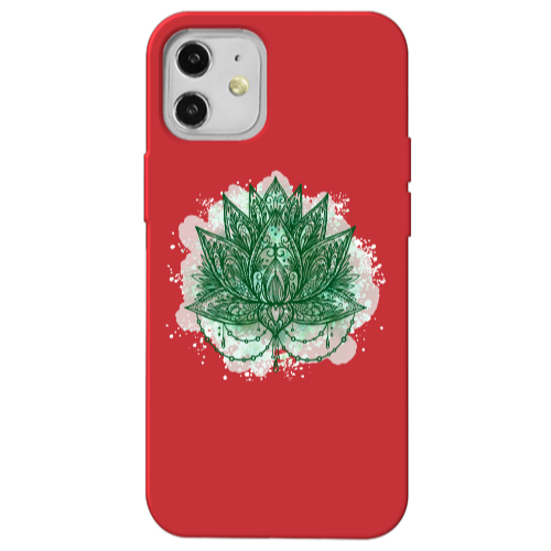 Apple iPhone 12 Witch leaf Red Colored Silicone TPU Θήκη