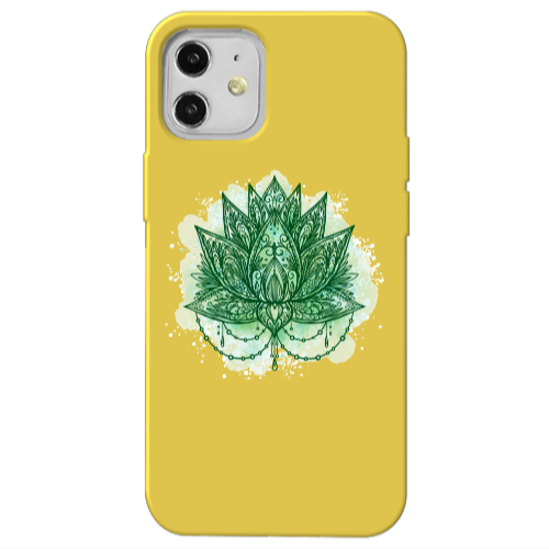 Apple iPhone 12 Witch leaf Yellow Colored Silicone TPU Θήκη