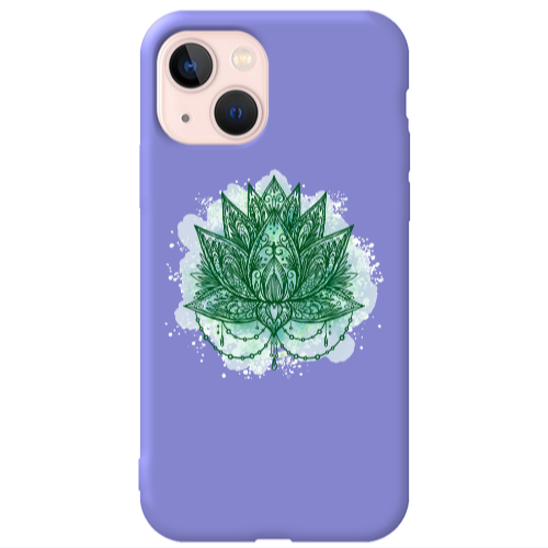 Apple iPhone 13 Witch leaf Purple Colored Silicone TPU Θήκη
