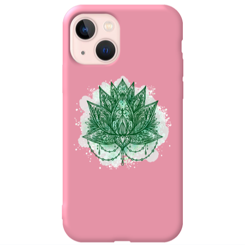 Apple iPhone 13 Witch leaf Pink Colored Silicone TPU Θήκη