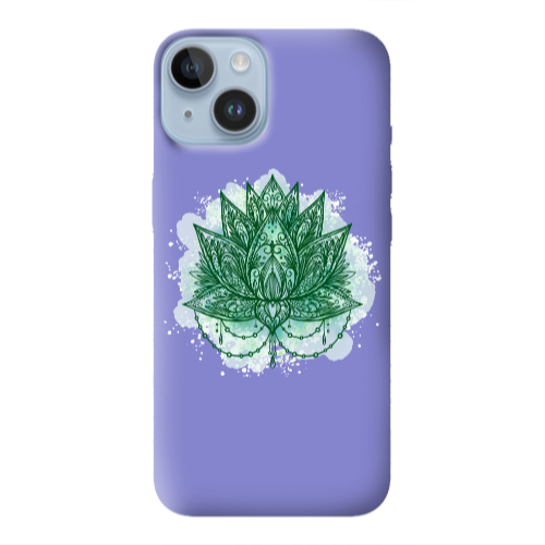 Apple iPhone 14  Witch leaf Purple Colored Silicone TPU Θήκη
