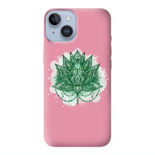 Apple iPhone 14 Plus Witch leaf Pink Colored Silicone TPU Θήκη