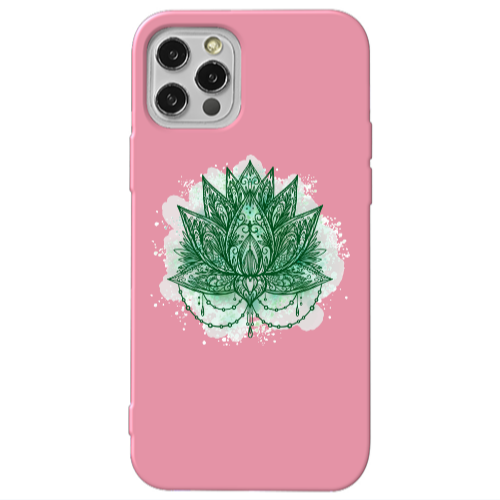 Apple iPhone 13 Pro Witch leaf Pink Colored Silicone TPU Θήκη