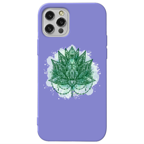 Apple iPhone 12 Pro Witch leaf Purple Colored Silicone TPU Θήκη