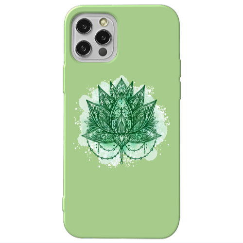 Apple iPhone 12 Pro Witch leaf Light Green Colored Silicone TPU Θήκη