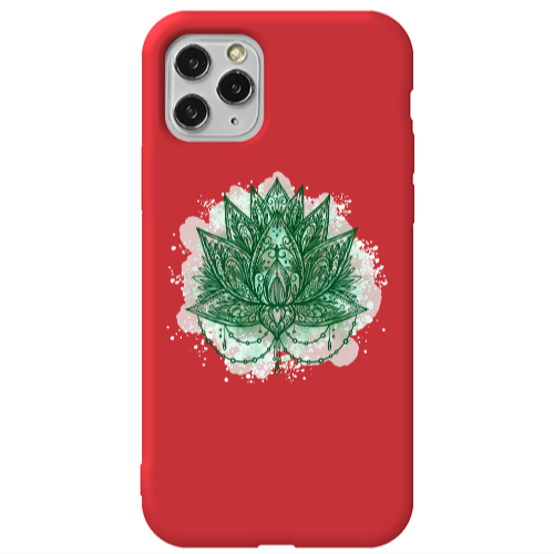 Apple iPhone 11 Pro Max Witch leaf Red Colored Silicone TPU Θήκη