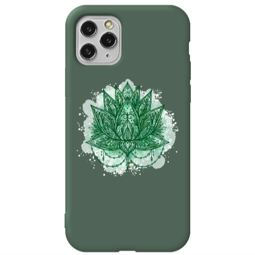 Apple iPhone 11 Pro Max Witch leaf Dark Green Colored Silicone TPU Θήκη