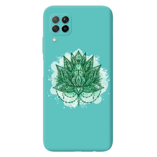 Huawei P40 Lite Witch leaf Turquoise Colored Silicone TPU Θήκη