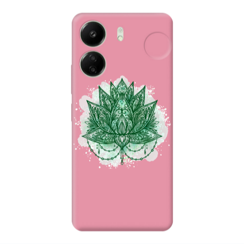 Xiaomi Redmi 13C Witch leaf Pink Colored Silicone TPU Θήκη