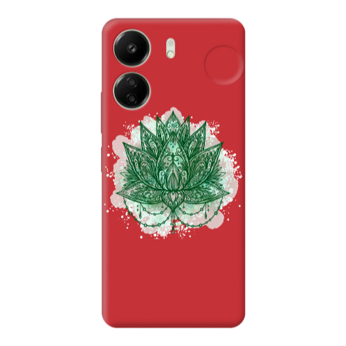Xiaomi Redmi 13C Witch leaf Red Colored Silicone TPU Θήκη