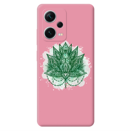 Xiaomi Poco X5 Witch leaf Pink Colored Silicone TPU Θήκη