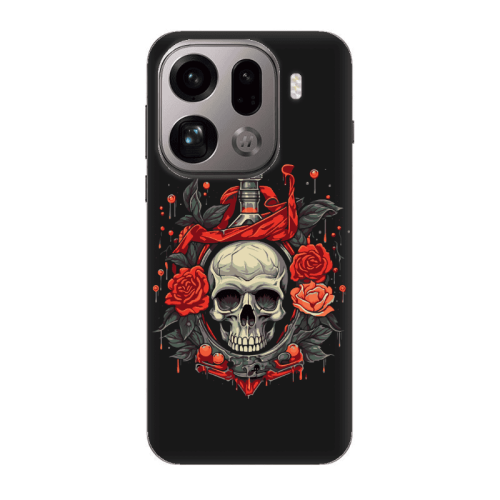 Oppo Find X9 Pro Flower head Black Colored Silicone TPU Θήκη
