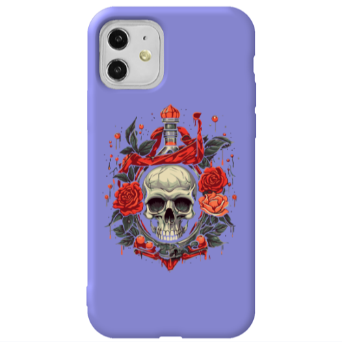Apple iPhone 11  Flower head Purple Colored Silicone TPU Θήκη