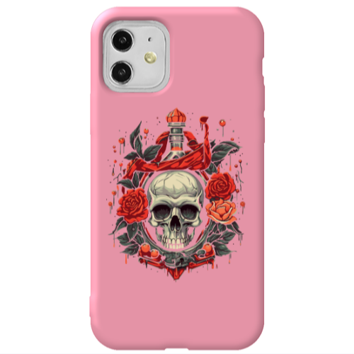 Apple iPhone 11  Flower head Pink Colored Silicone TPU Θήκη