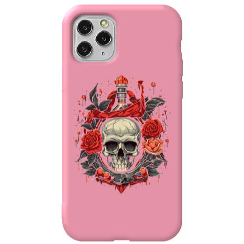 Apple iPhone 11 Pro Flower head Pink Colored Silicone TPU Θήκη