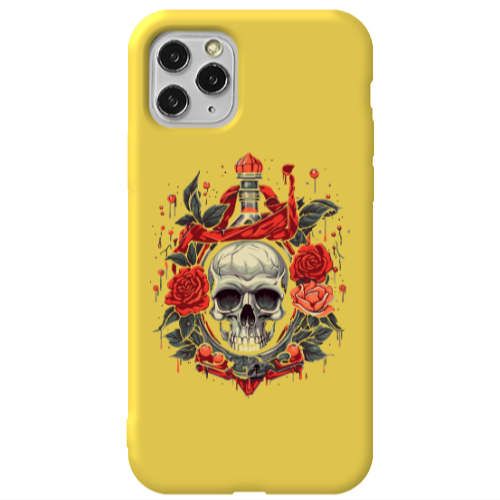 Apple iPhone 11 Pro Flower head Yellow Colored Silicone TPU Θήκη