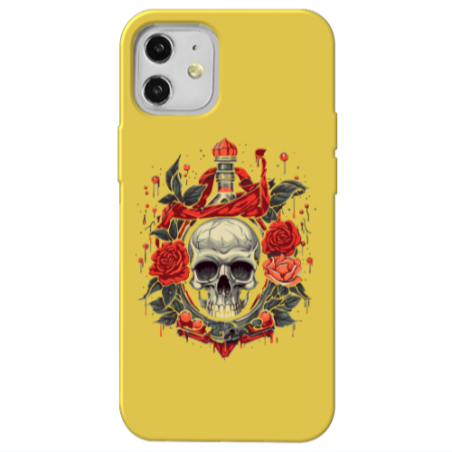 Apple iPhone 12 Flower head Yellow Colored Silicone TPU Θήκη