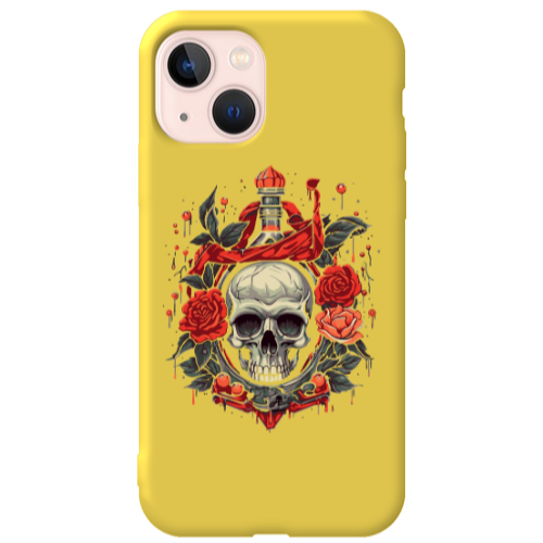 Apple iPhone 13 Flower head Yellow Colored Silicone TPU Θήκη
