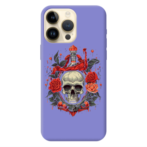 Apple iPhone 13 Pro Max Flower head Purple Colored Silicone TPU Θήκη