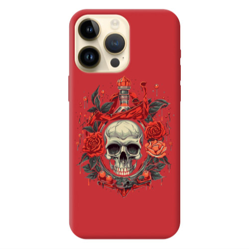 Apple iPhone 13 Pro Max Flower head Red Colored Silicone TPU Θήκη