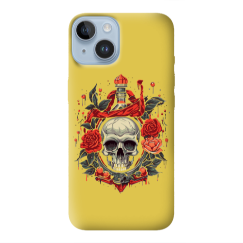 Apple iPhone 14 Plus Flower head Yellow Colored Silicone TPU Θήκη