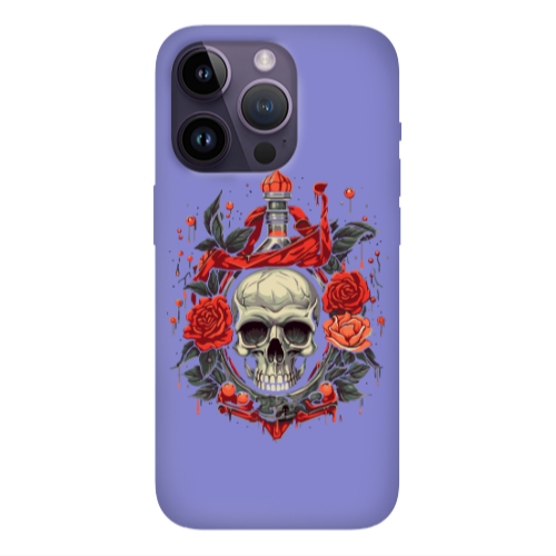 Apple iPhone 14 Pro  Flower head Purple Colored Silicone TPU Θήκη