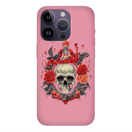Apple iPhone 14 Pro  Flower head Pink Colored Silicone TPU Θήκη